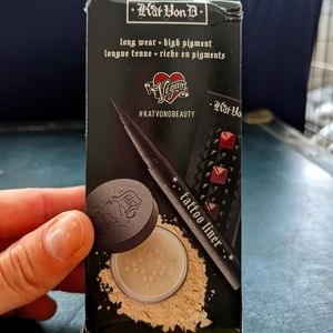 Kat Von D tattoo eye liner and setting powder